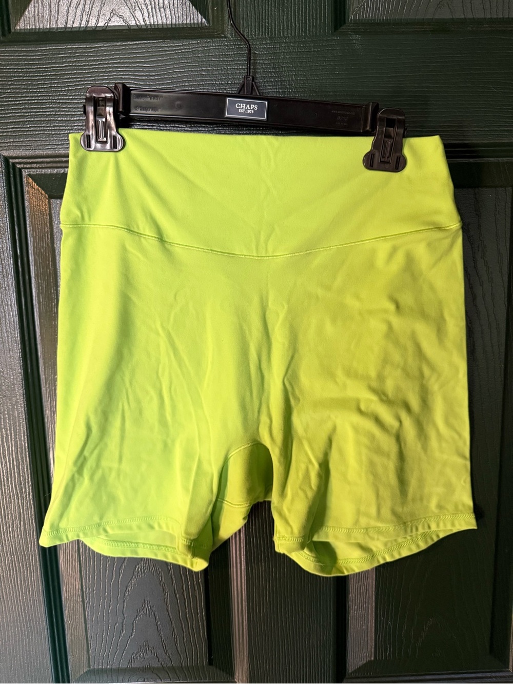 Neon green High-Waist Athletic Bike Shorts